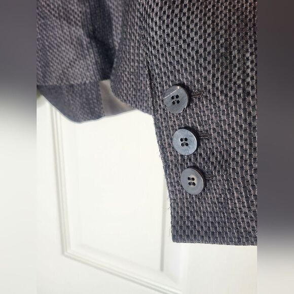 Armani Collezioni 8 BrownBlack PolkaDots 3ButtonsRamieViscose  WomenBlazer ITALY - Picture 9 of 9